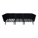 BFM Seating Cayman Sofa - Black flat rope, Black powder coat aluminum, ganging bracket (BFM - PHPBLBL) - SchoolOutlet