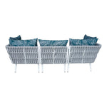 BFM Seating Cayman Sofa - Black flat rope, Black powder coat aluminum, ganging bracket (BFM - PHPBLBL) - SchoolOutlet