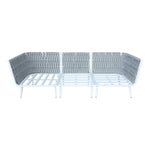 BFM Seating Cayman Sofa - Black flat rope, Black powder coat aluminum, ganging bracket (BFM - PHPBLBL) - SchoolOutlet