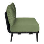 BFM Seating Cayman Middle Sofa - Black flat rope, Black powder coat aluminum, ganging bracket - (BFM - PHPMBLBL) - SchoolOutlet
