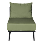 BFM Seating Cayman Middle Sofa - Black flat rope, Black powder coat aluminum, ganging bracket - (BFM - PHPMBLBL) - SchoolOutlet