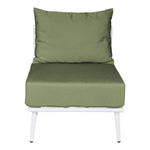 BFM Seating Cayman Middle Sofa - Medium Gray flat rope, White powder coat aluminum, ganging bracket - (BFM - PHPMGRWH - SchoolOutlet