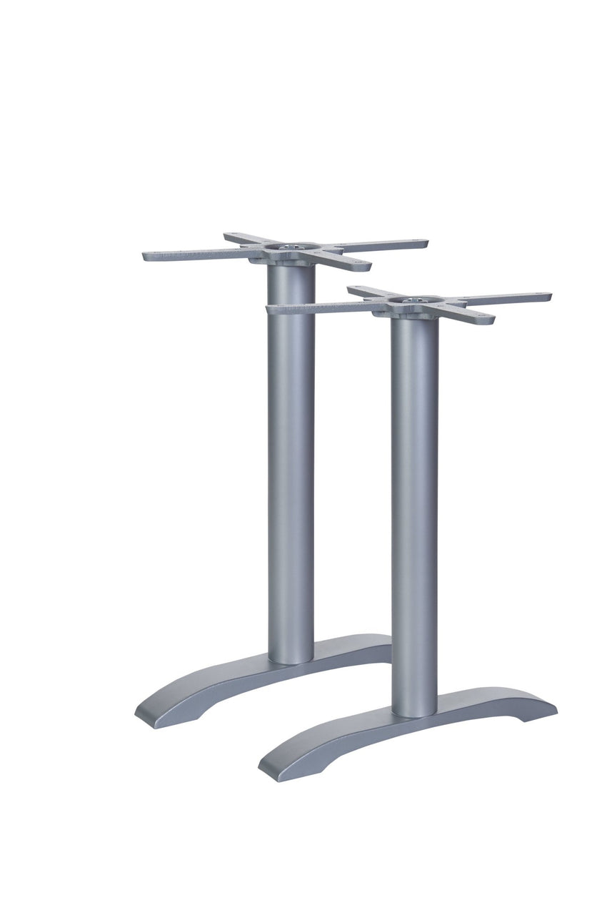 BFM Seatings Bali End Base - Set of 2 - Zinc Plated Cast Iron Bottoms, Stainless Steel Columns - (BFM - PHTB0022) - SchoolOutlet