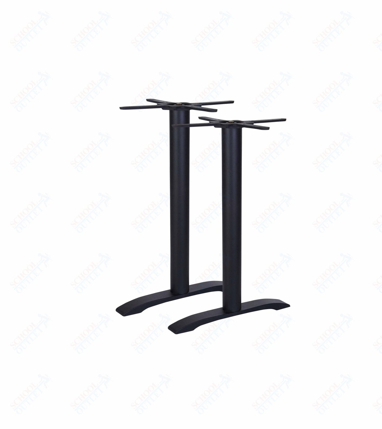 BFM Seatings Bali End Base - Set of 2 - Zinc Plated Cast Iron Bottoms, Stainless Steel Columns - (BFM - PHTB0022) - SchoolOutlet