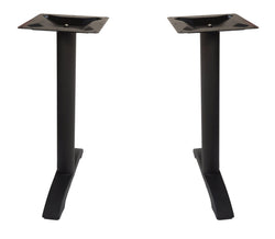 BFM Seatings Bali End Base - Set of 2 - Zinc Plated Cast Iron Bottoms, Stainless Steel Columns - (BFM-PHTB0022)