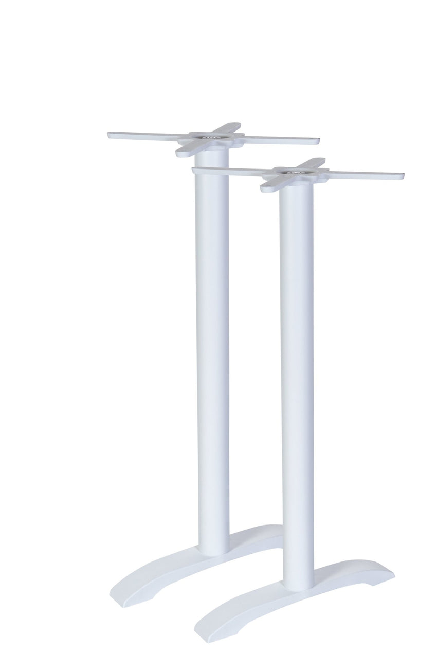 BFM Seating Bali Bar Height End Base - Set of 2 - Zinc Plated Cast Iron Bottoms, Stainless Steel Columns - (BFM - PHTB0022T) - SchoolOutlet