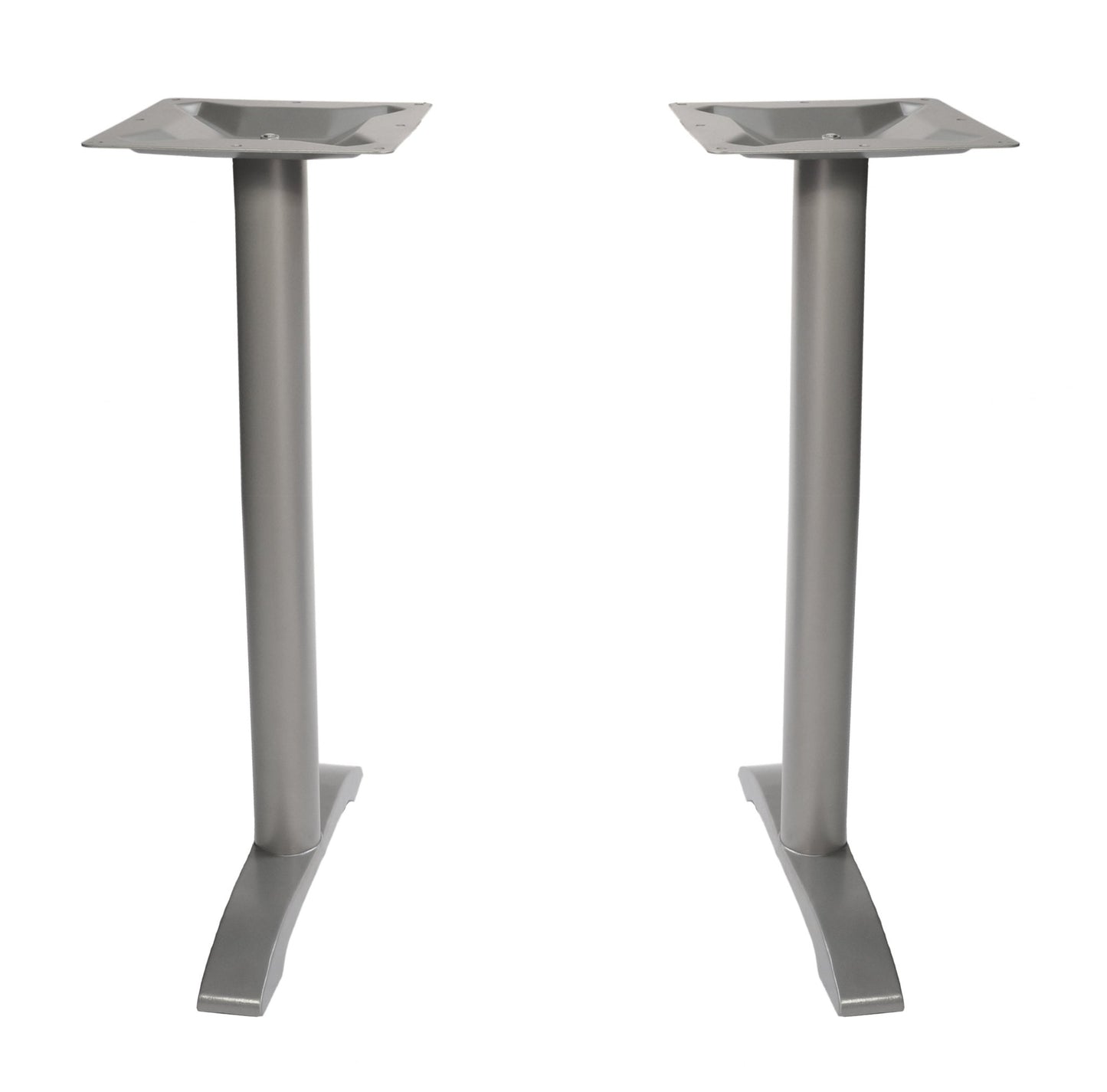 BFM Seating Bali Bar Height End Base - Set of 2 - Zinc Plated Cast Iron Bottoms, Stainless Steel Columns - (BFM - PHTB0022T) - SchoolOutlet