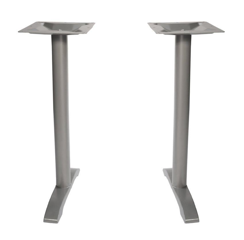 BFM Seating Bali Bar Height End Base - Set of 2 - Zinc Plated Cast Iron Bottoms, Stainless Steel Columns - (BFM - PHTB0022T) - SchoolOutlet