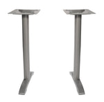 BFM Seating Bali Bar Height End Base - Set of 2 - Zinc Plated Cast Iron Bottoms, Stainless Steel Columns - (BFM - PHTB0022T) - SchoolOutlet