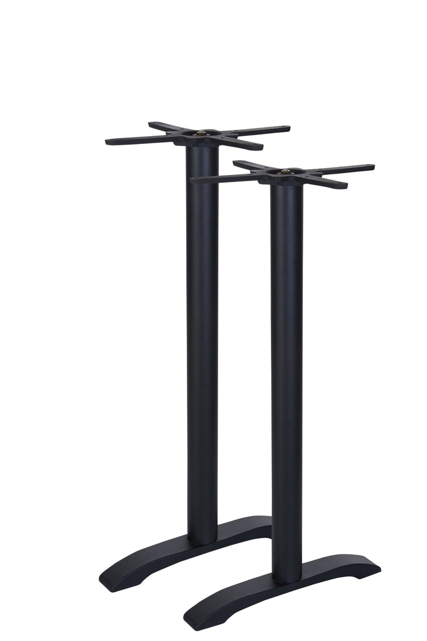 BFM Seating Bali Bar Height End Base - Set of 2 - Zinc Plated Cast Iron Bottoms, Stainless Steel Columns - (BFM - PHTB0022T) - SchoolOutlet