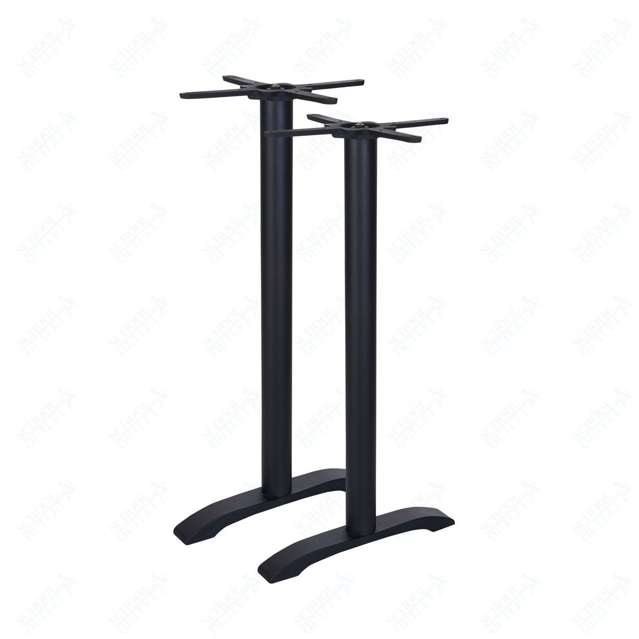 BFM Seating Bali Bar Height End Base - Set of 2 - Zinc Plated Cast Iron Bottoms, Stainless Steel Columns - (BFM - PHTB0022T) - SchoolOutlet