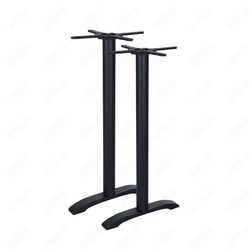 BFM Seating Bali Bar Height End Base - Set of 2 - Zinc Plated Cast Iron Bottoms, Stainless Steel Columns - (BFM - PHTB0022T) - SchoolOutlet