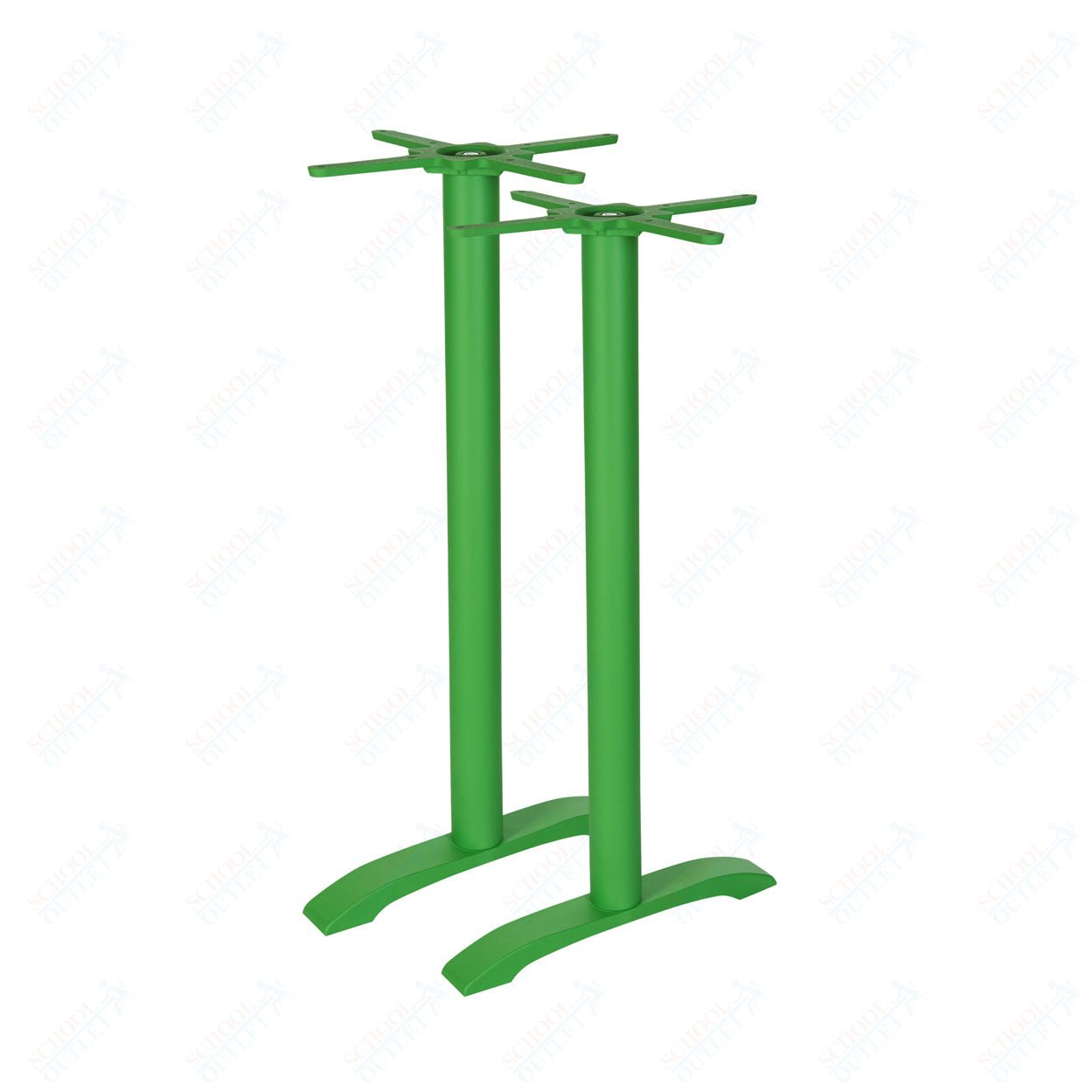 BFM Seating Bali Bar Height End Base - Set of 2 - Zinc Plated Cast Iron Bottoms, Stainless Steel Columns - (BFM - PHTB0022T) - SchoolOutlet