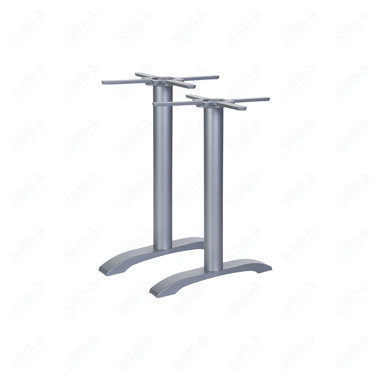 BFM Seatings Bali End Base - Set of 2 - Zinc Plated Cast Iron Bottoms, Stainless Steel Columns - (BFM - PHTB0022) - SchoolOutlet