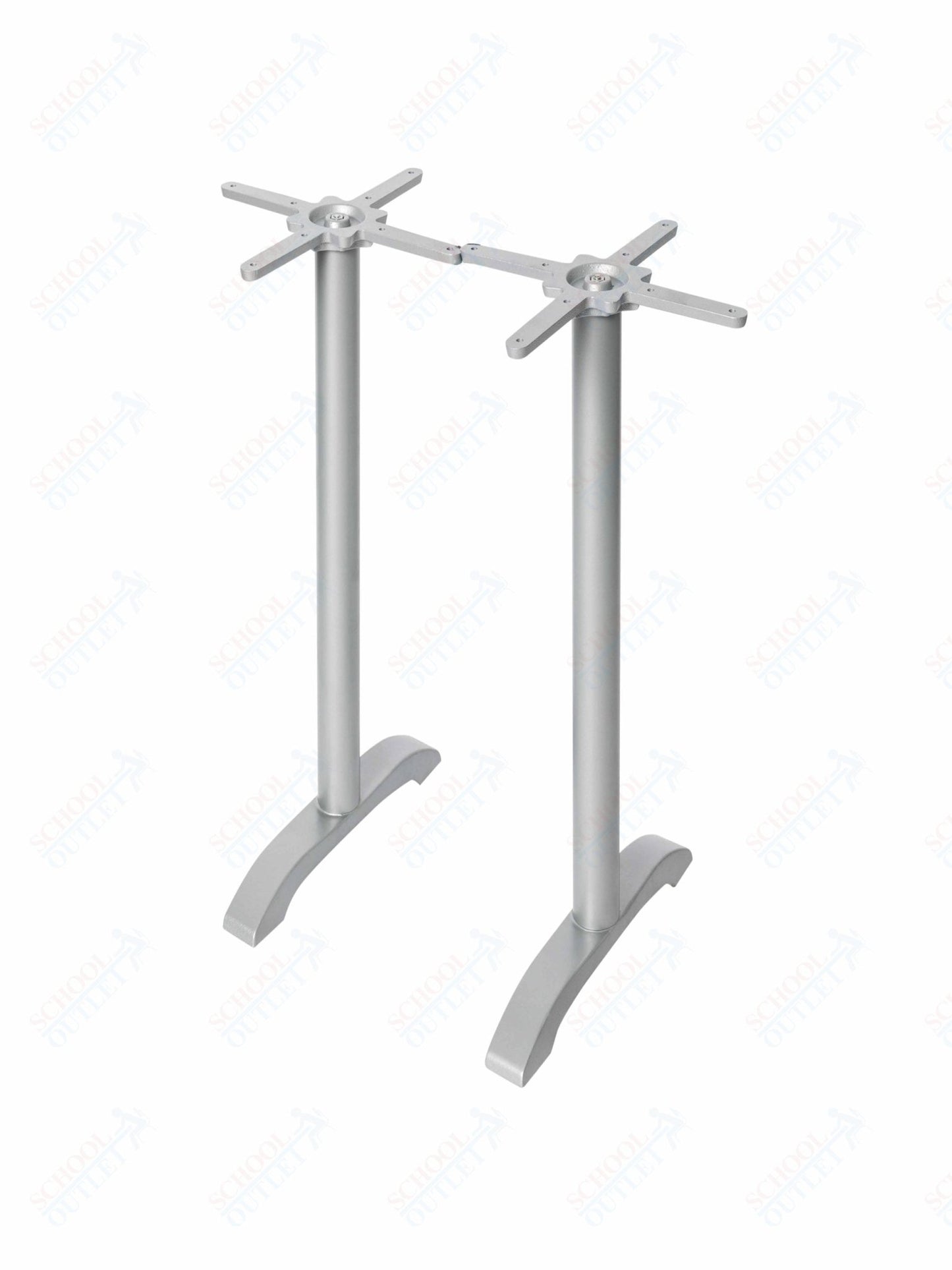 BFM Seating Bali Bar Height End Base - Set of 2 - Zinc Plated Cast Iron Bottoms, Stainless Steel Columns - (BFM - PHTB0022T) - SchoolOutlet