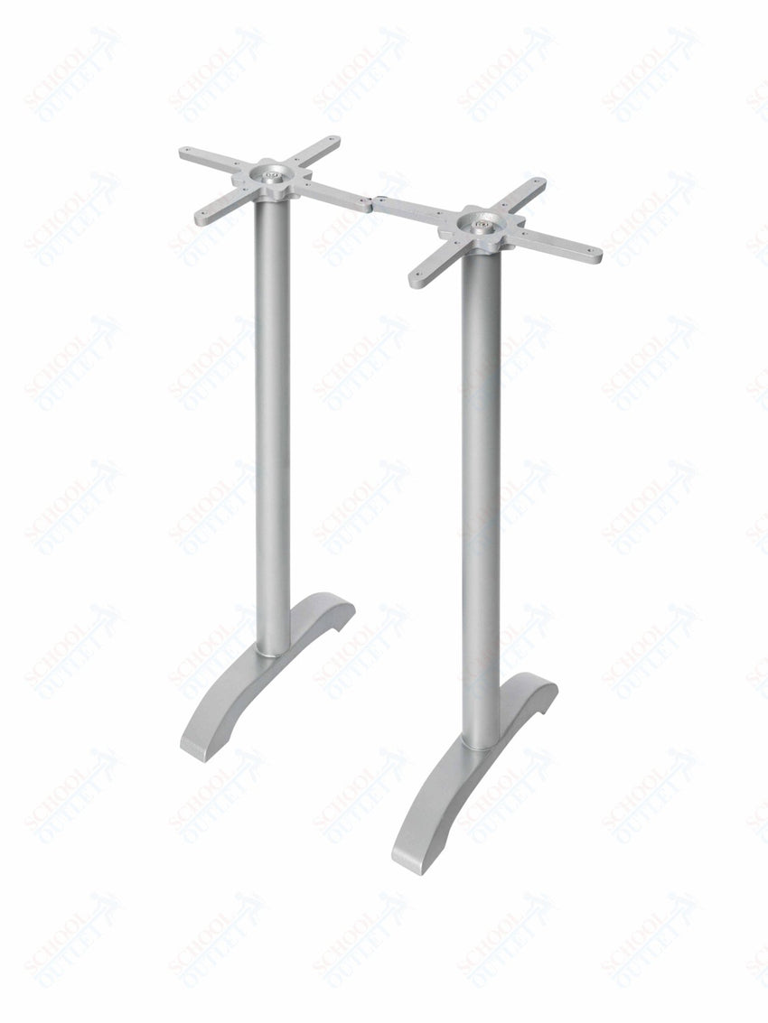 BFM Seating Bali Bar Height End Base - Set of 2 - Zinc Plated Cast Iron Bottoms, Stainless Steel Columns - (BFM - PHTB0022T) - SchoolOutlet
