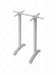 BFM Seating Bali Bar Height End Base - Set of 2 - Zinc Plated Cast Iron Bottoms, Stainless Steel Columns - (BFM - PHTB0022T) - SchoolOutlet