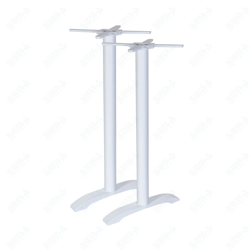 BFM Seating Bali Bar Height End Base - Set of 2 - Zinc Plated Cast Iron Bottoms, Stainless Steel Columns - (BFM - PHTB0022T) - SchoolOutlet