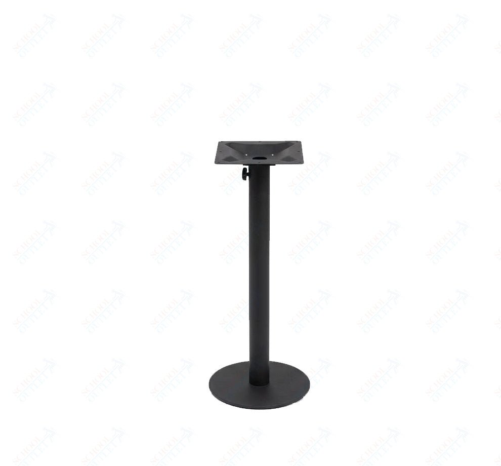 BFM Seating Margate 16" Round Base Bar Height - Zinc Plated Cast Iron Bottom, Stainless Steel Column - Umbrella Compatible 41"H (BFM - PHTB16) - SchoolOutlet