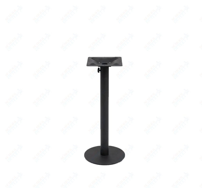 BFM Seating Margate 16" Round Base Bar Height - Zinc Plated Cast Iron Bottom, Stainless Steel Column - Umbrella Compatible 41"H (BFM - PHTB16) - SchoolOutlet