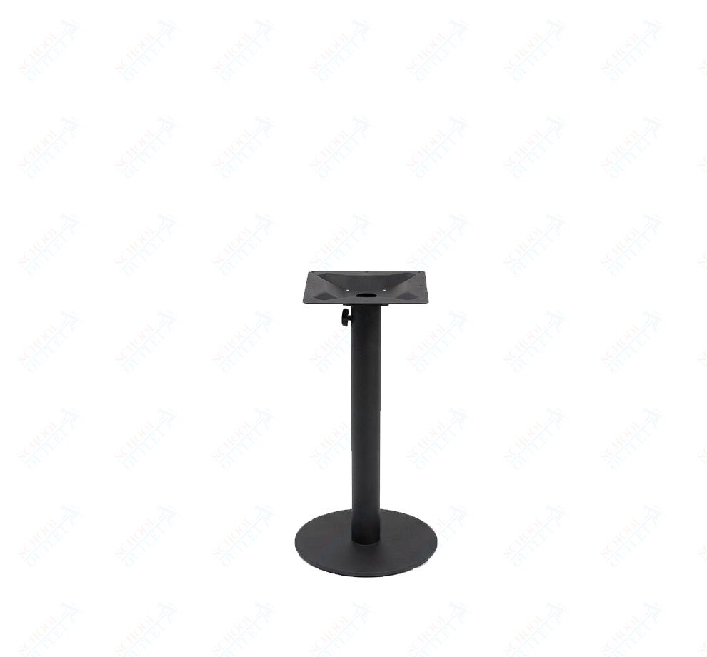 BFM Seating Margate 16" Round Base Dining Height - Zinc Plated Cast Iron Bottom, Stainless Steel Column - Umbrella Compatible 30"H (BFM - PHTB16R) - SchoolOutlet
