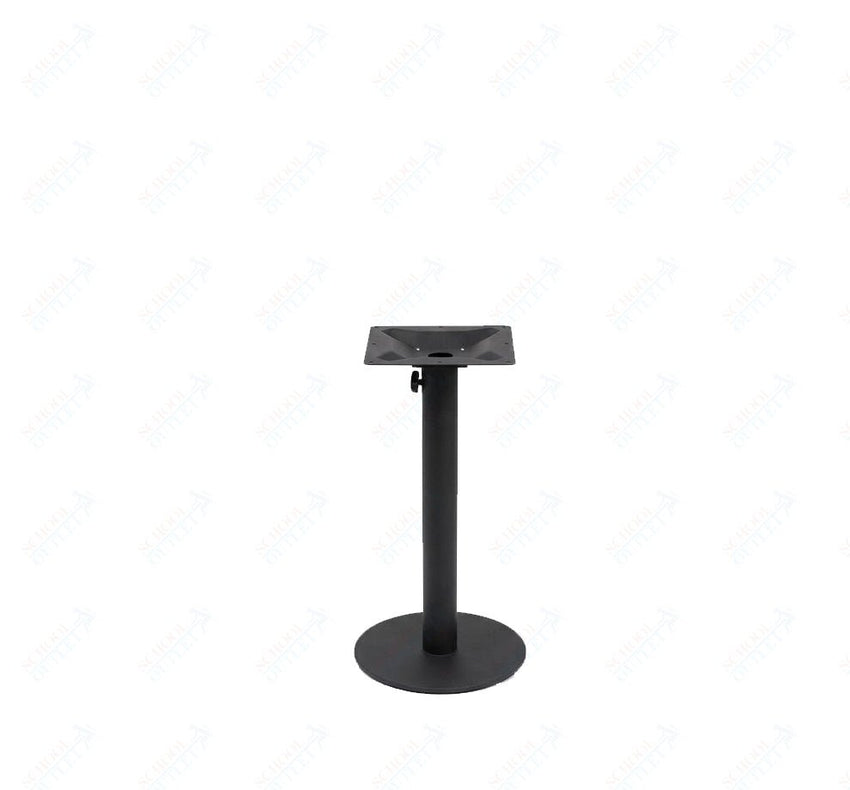 BFM Seating Margate 16" Round Base Dining Height - Zinc Plated Cast Iron Bottom, Stainless Steel Column - Umbrella Compatible 30"H (BFM - PHTB16R) - SchoolOutlet