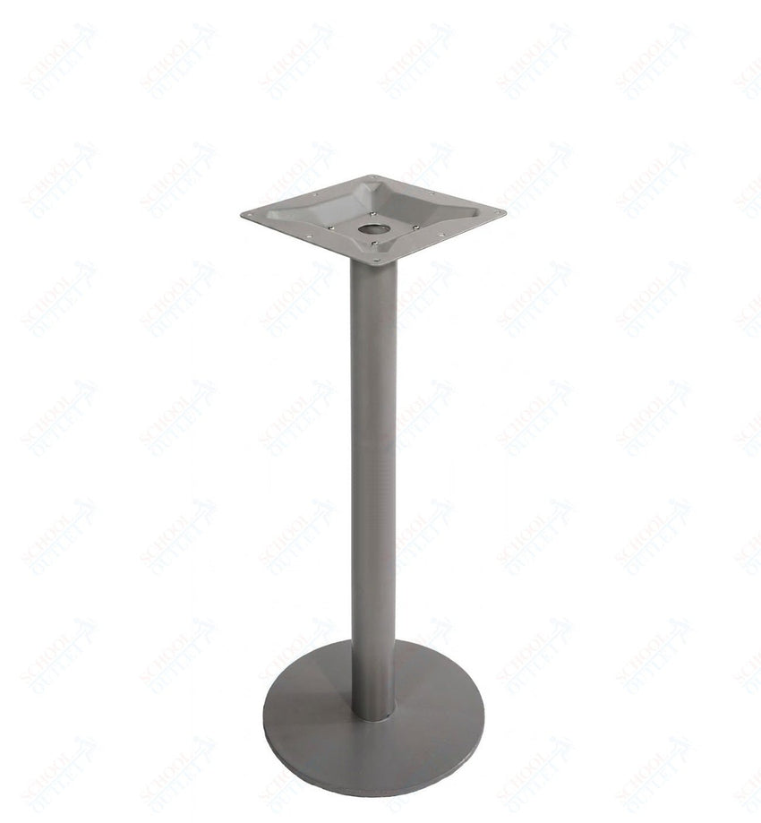 BFM Seating Margate 16" Round Base Bar Height - Zinc Plated Cast Iron Bottom, Stainless Steel Column - Umbrella Compatible 41"H (BFM - PHTB16) - SchoolOutlet