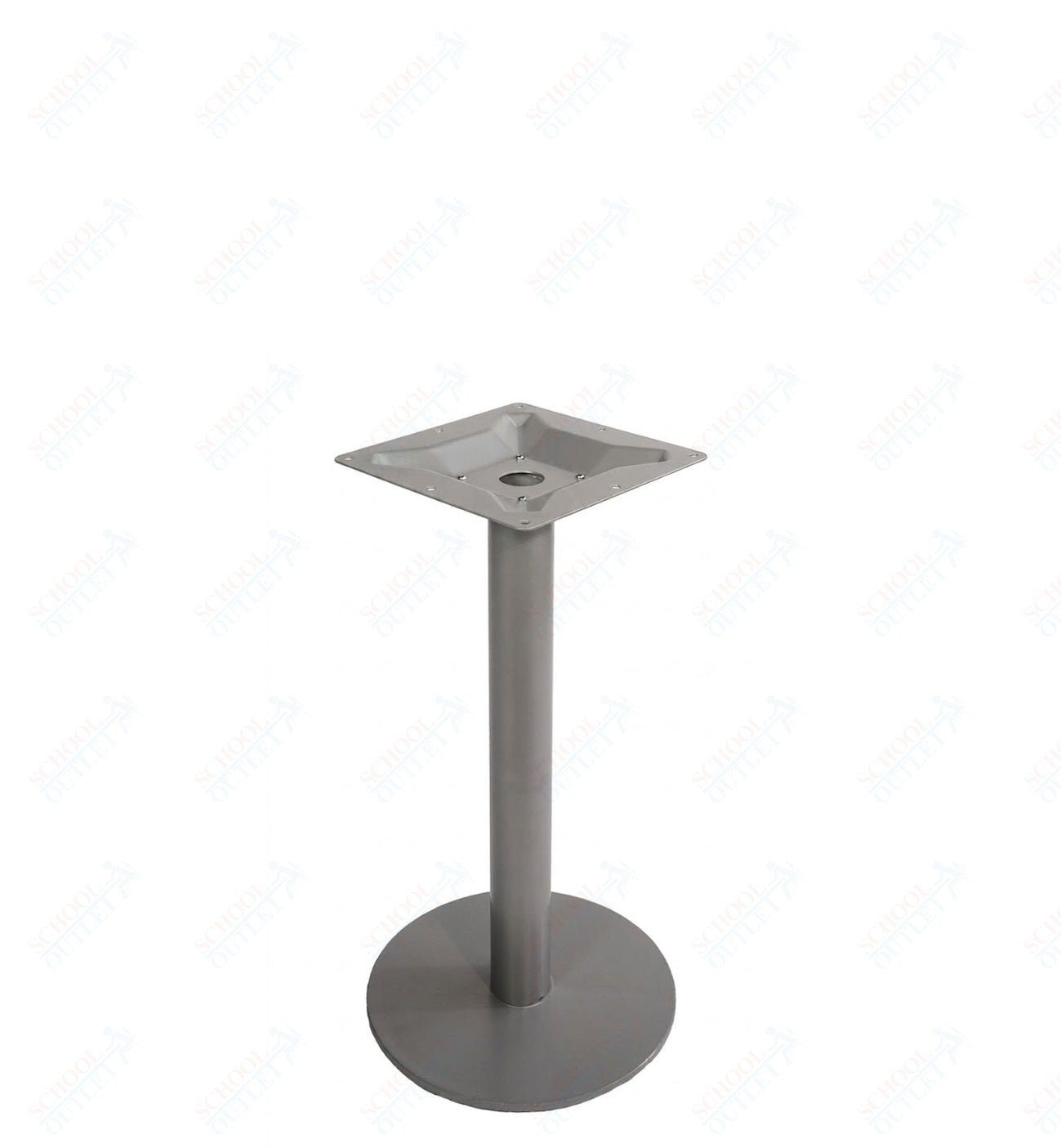 BFM Seating Margate 16" Round Base Dining Height - Zinc Plated Cast Iron Bottom, Stainless Steel Column - Umbrella Compatible 30"H (BFM - PHTB16R) - SchoolOutlet