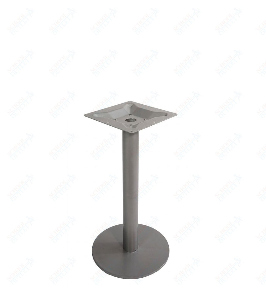 BFM Seating Margate 16" Round Base Dining Height - Zinc Plated Cast Iron Bottom, Stainless Steel Column - Umbrella Compatible 30"H (BFM - PHTB16R) - SchoolOutlet