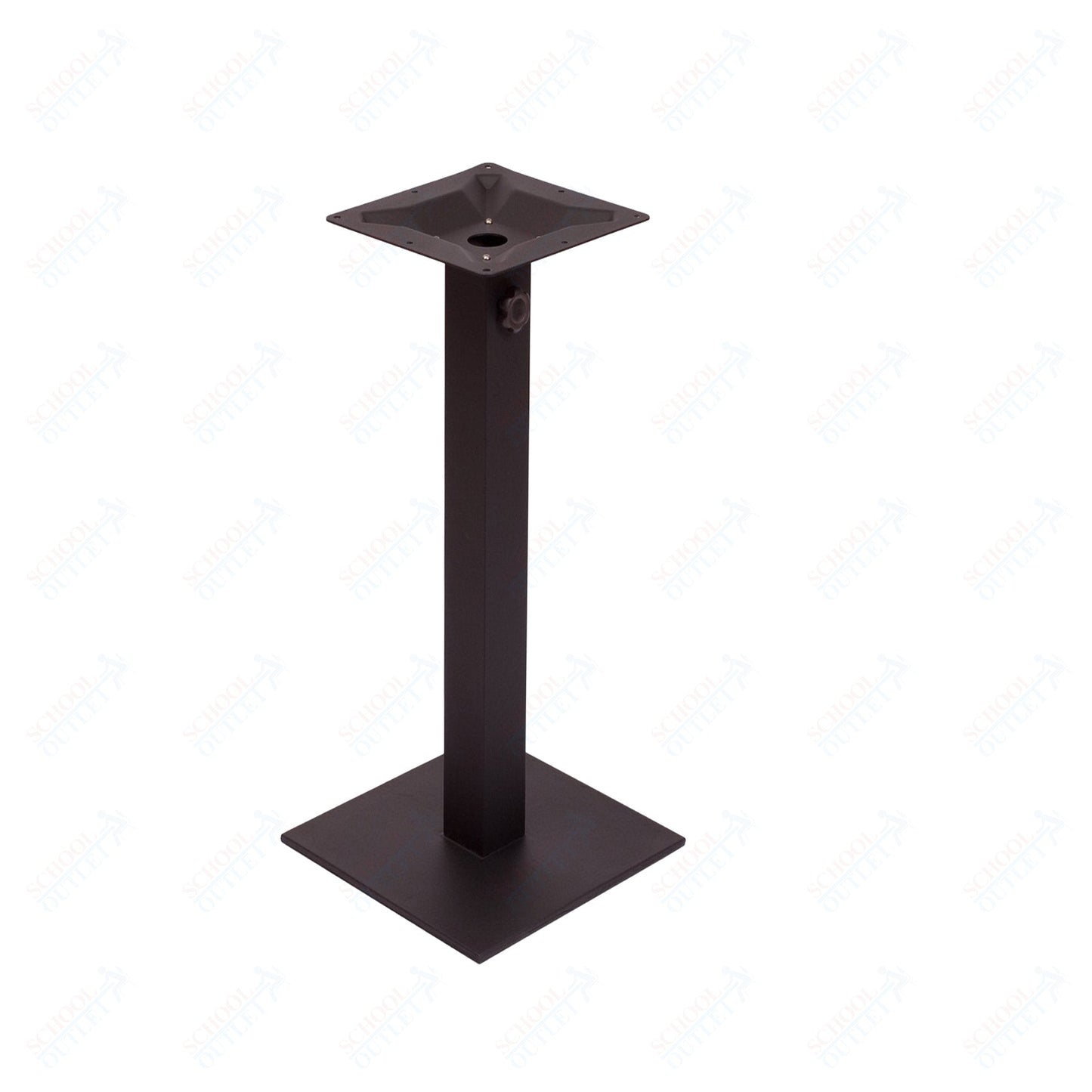 BFM Seating Margate 41"H Bar Height - Zinc Plated Cast Iron Bottom, Stainless Steel Column - Umbrella Compatible (PHTB16SQ) - SchoolOutlet