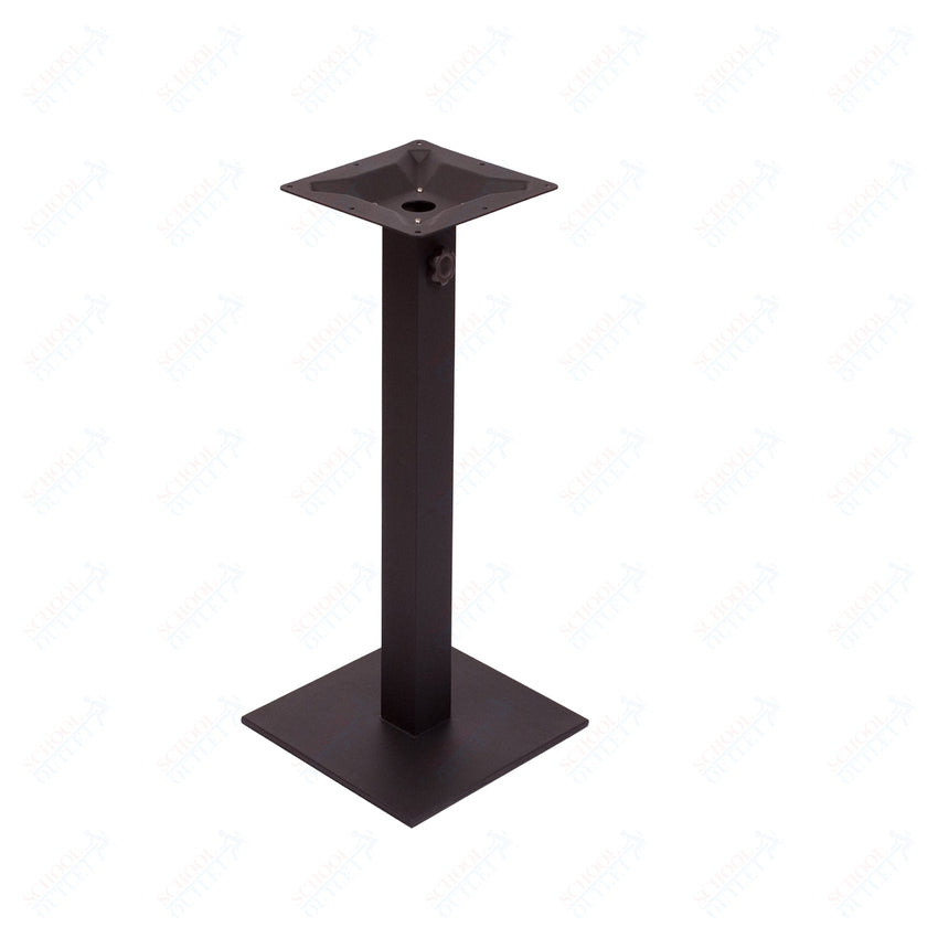 BFM Seating Margate 41"H Bar Height - Zinc Plated Cast Iron Bottom, Stainless Steel Column - Umbrella Compatible (PHTB16SQ) - SchoolOutlet
