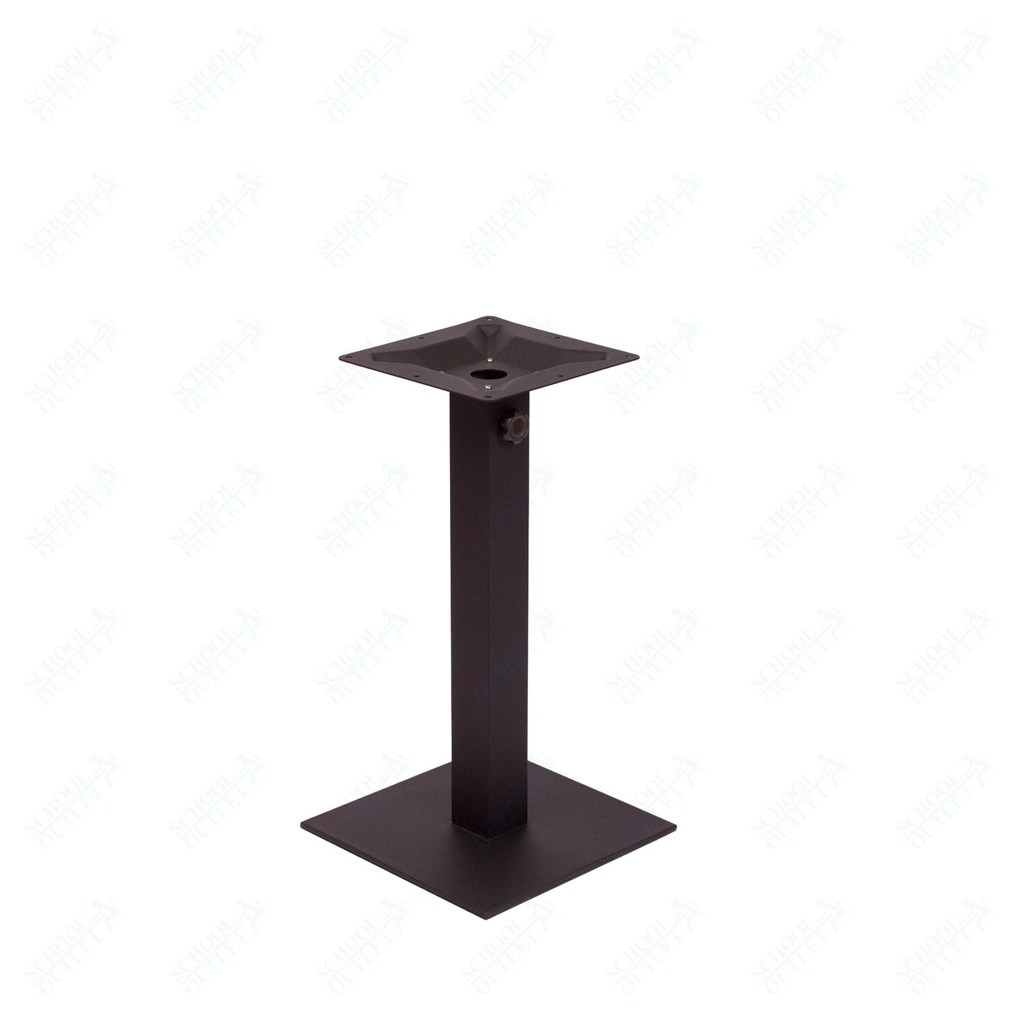 BFM Seating Margate 28"H Dining Height Base - Zinc Plated Cast Iron Bottom, Stainless Steel Column - Umbrella Compatible (BFM - PHTB16SQ) - SchoolOutlet