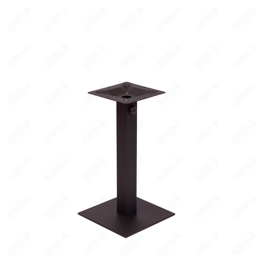 BFM Seating Margate 28"H Dining Height Base - Zinc Plated Cast Iron Bottom, Stainless Steel Column - Umbrella Compatible (BFM - PHTB16SQ) - SchoolOutlet