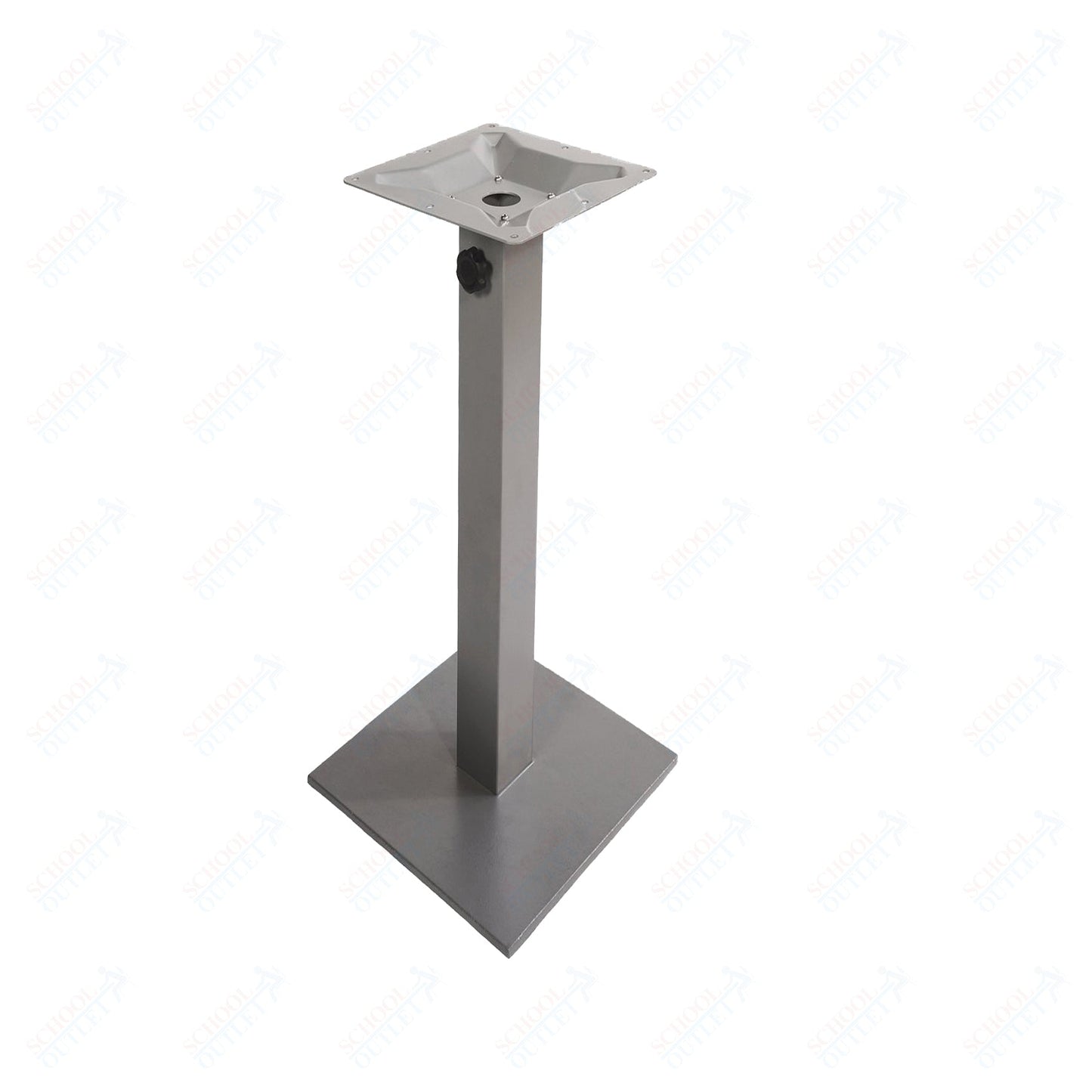 BFM Seating Margate 41"H Bar Height - Zinc Plated Cast Iron Bottom, Stainless Steel Column - Umbrella Compatible (PHTB16SQ) - SchoolOutlet