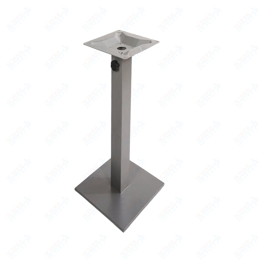 BFM Seating Margate 41"H Bar Height - Zinc Plated Cast Iron Bottom, Stainless Steel Column - Umbrella Compatible (PHTB16SQ) - SchoolOutlet