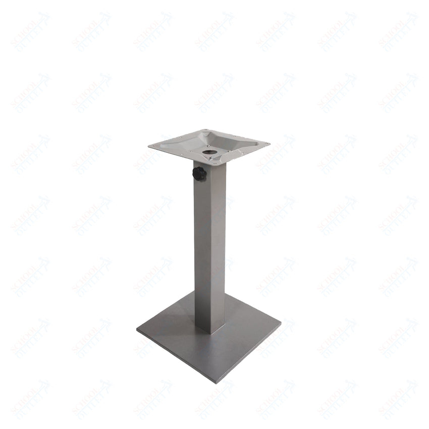 BFM Seating Margate 28"H Dining Height Base - Zinc Plated Cast Iron Bottom, Stainless Steel Column - Umbrella Compatible (BFM - PHTB16SQ) - SchoolOutlet