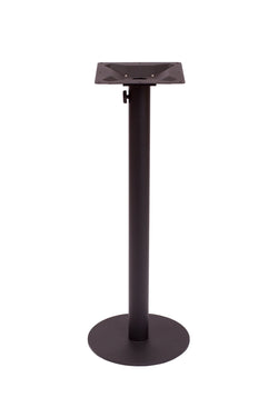 BFM Seating Margate 18" Round Bar Height Base - Zinc Plated Cast Iron Bottom, Stainless Steel Column - Umbrella Compatible 41"H (BFM-PHTB18)