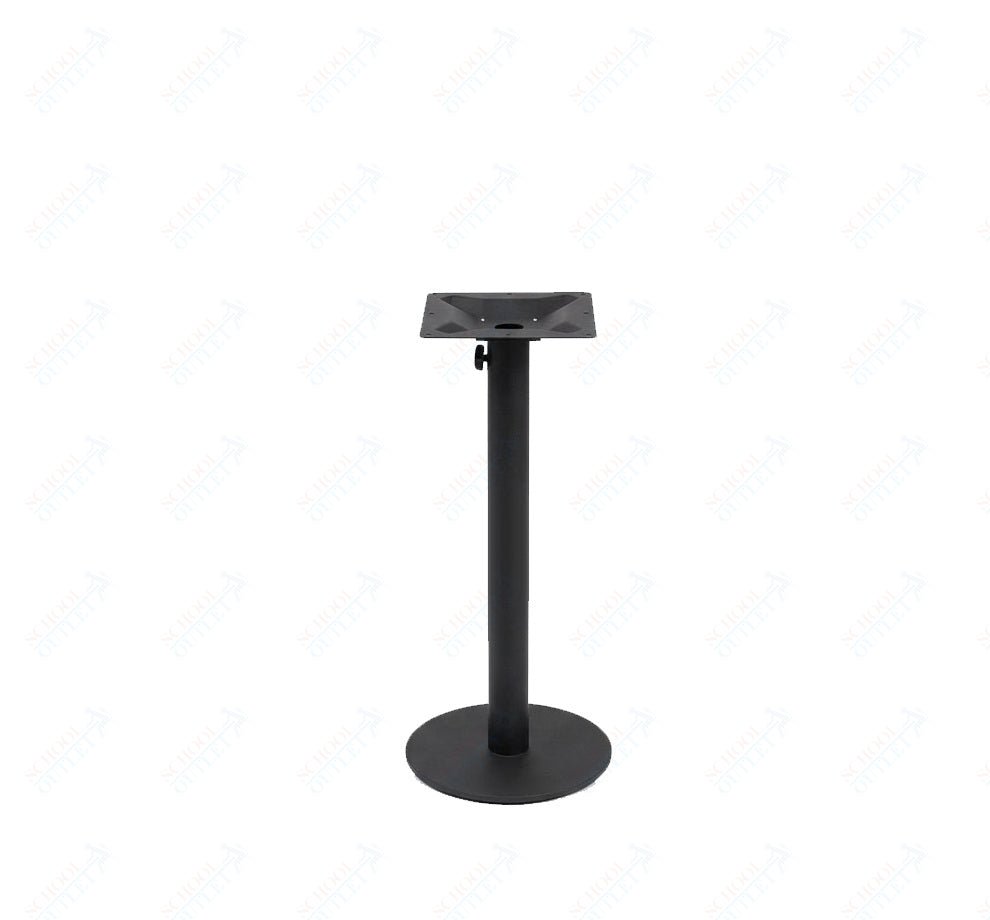 BFM Seating Margate 18" Round Bar Height Base - Zinc Plated Cast Iron Bottom, Stainless Steel Column - Umbrella Compatible 41"H (BFM - PHTB18) - SchoolOutlet
