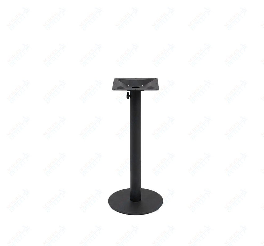 BFM Seating Margate 18" Round Bar Height Base - Zinc Plated Cast Iron Bottom, Stainless Steel Column - Umbrella Compatible 41"H (BFM - PHTB18) - SchoolOutlet