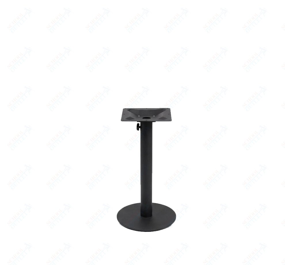 BFM Seating Margate 18" Round Base Dining Height - Zinc Plated Cast Iron Bottom, Stainless Steel Column - Umbrella Compatible 28"H (BFM - PHTB18) - SchoolOutlet