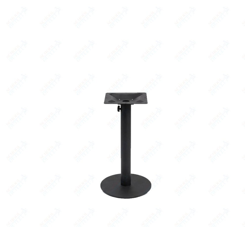 BFM Seating Margate 18" Round Base Dining Height - Zinc Plated Cast Iron Bottom, Stainless Steel Column - Umbrella Compatible 28"H (BFM - PHTB18) - SchoolOutlet