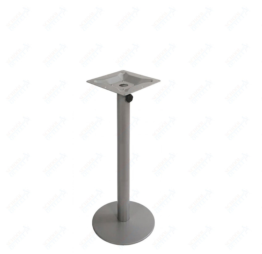 BFM Seating Margate 18" Round Bar Height Base - Zinc Plated Cast Iron Bottom, Stainless Steel Column - Umbrella Compatible 41"H (BFM - PHTB18) - SchoolOutlet