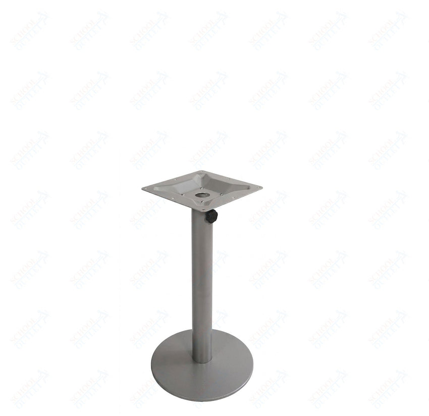 BFM Seating Margate 18" Round Base Dining Height - Zinc Plated Cast Iron Bottom, Stainless Steel Column - Umbrella Compatible 28"H (BFM - PHTB18) - SchoolOutlet