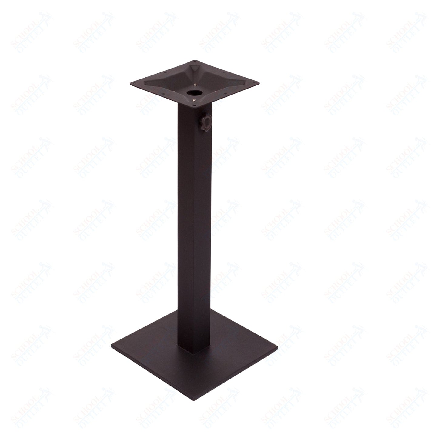 BFM Seating Margate 41"H Bar Height - Zinc Plated Cast Iron Bottom, Stainless Steel Column - Umbrella Compatible (BFM - PHTB18SQT) - SchoolOutlet