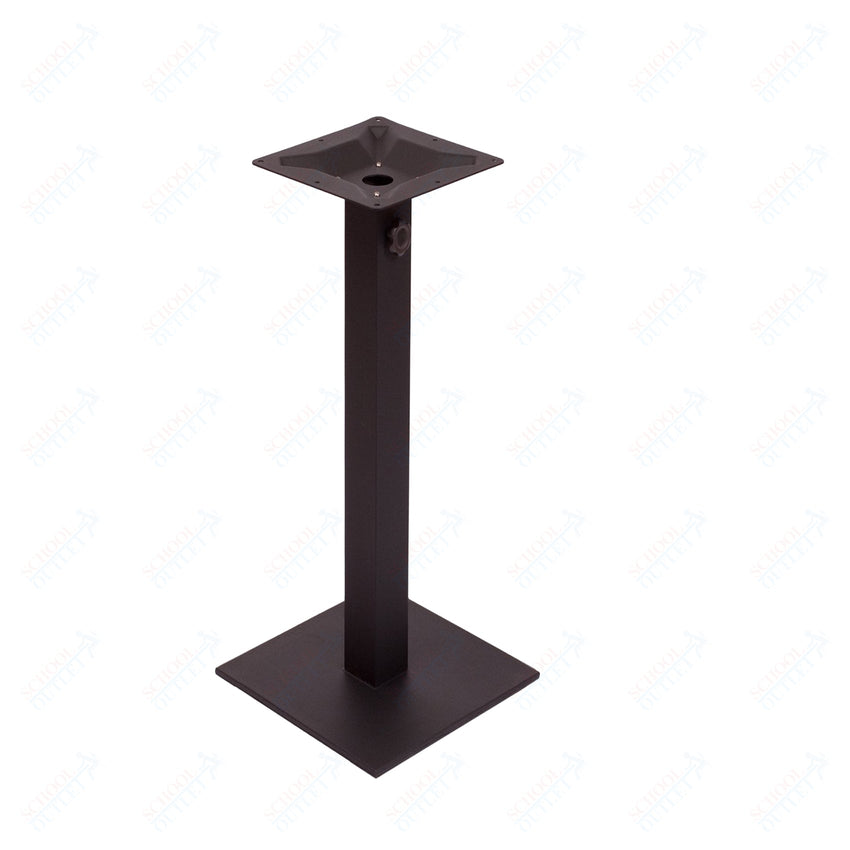 BFM Seating Margate 41"H Bar Height - Zinc Plated Cast Iron Bottom, Stainless Steel Column - Umbrella Compatible (BFM - PHTB18SQT) - SchoolOutlet
