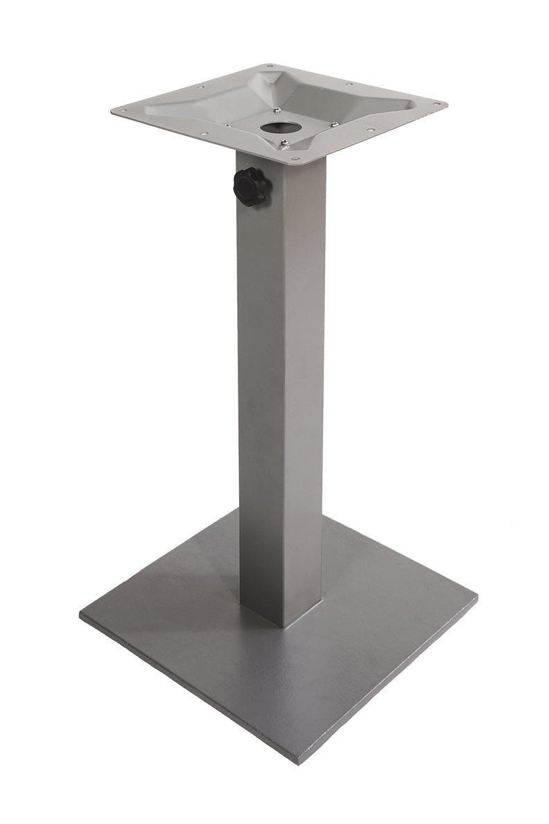 BFM Seating Margate 18" Square Base - Zinc Plated Cast Iron Bottom, Stainless Steel Column - Umbrella Compatible (BFM - PHTB18SQ) - SchoolOutlet