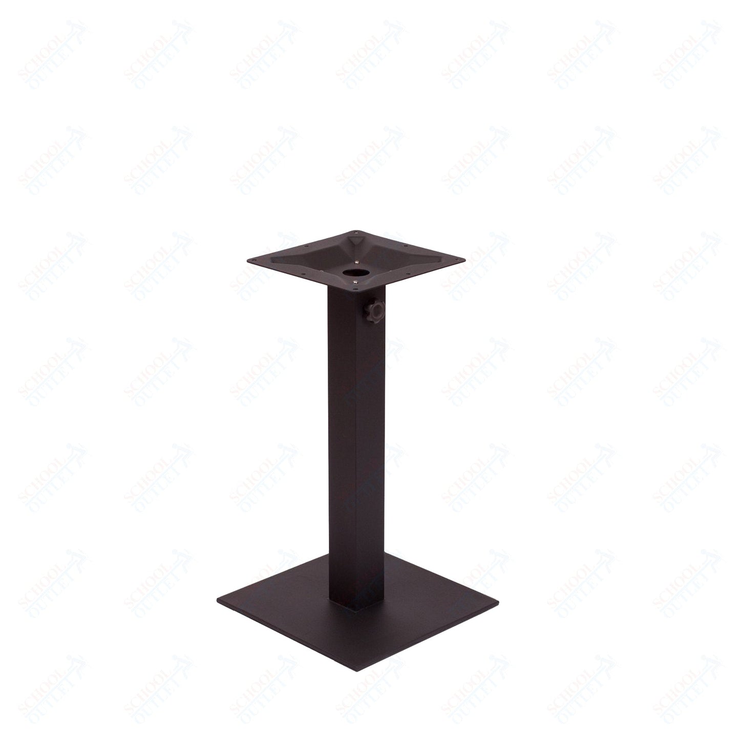 BFM Seating Margate 28"H Dining Height - Zinc Plated Cast Iron Bottom, Stainless Steel Column - Umbrella Compatible (BFM - PHTB18SQ) - SchoolOutlet
