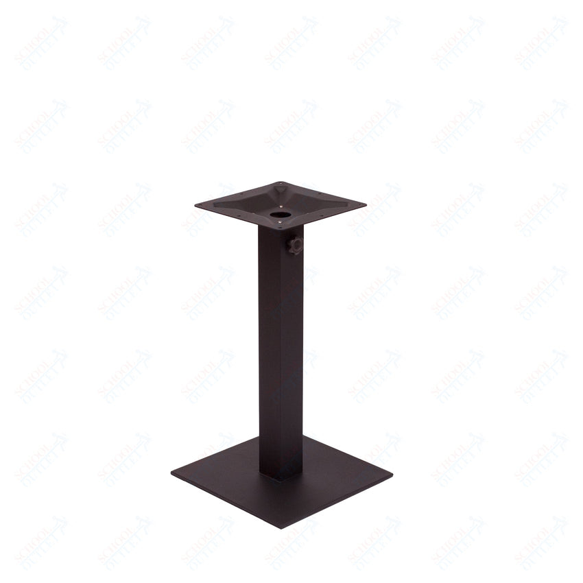 BFM Seating Margate 28"H Dining Height - Zinc Plated Cast Iron Bottom, Stainless Steel Column - Umbrella Compatible (BFM - PHTB18SQ) - SchoolOutlet