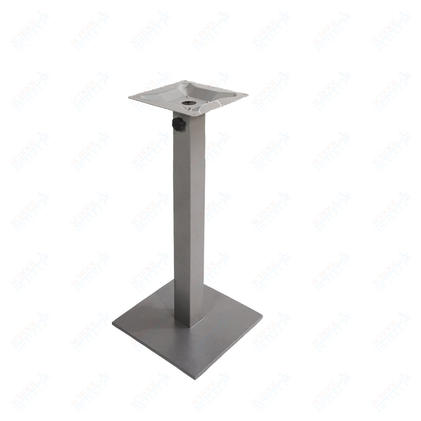 BFM Seating Margate 41"H Bar Height - Zinc Plated Cast Iron Bottom, Stainless Steel Column - Umbrella Compatible (BFM - PHTB18SQT) - SchoolOutlet