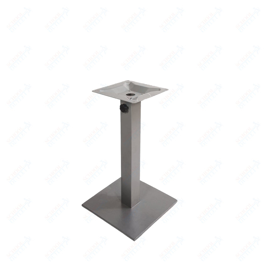 BFM Seating Margate 28"H Dining Height - Zinc Plated Cast Iron Bottom, Stainless Steel Column - Umbrella Compatible (BFM - PHTB18SQ) - SchoolOutlet